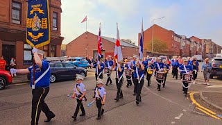 Provanhall True Blues Flute BandParkhead Orange and Purple District No 21 Church parade 8thSep2024 [upl. by Jacy594]