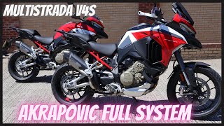 Ducati Multistrada V4s Full Akrapovic Exhaust System  Sport Livery carbon screen  extras [upl. by Arden]