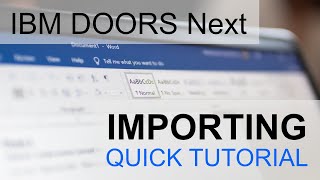 IBM DOORS Next Generation Tutorial How to import a word document [upl. by Season]