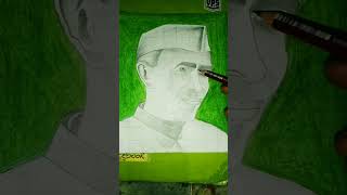 pandit Jawaharlal Nehru drawing  drawing on childrens day indian leader drawingshortsreels [upl. by Rebekah964]