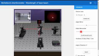 Virtual Lab Michelson interferometer Physicspractical [upl. by Eelatsyrc402]