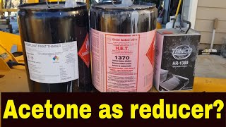 Acetone or lacquer thinner as a CHEAP urethane reducer vs using Urethane reducer paint thinner [upl. by Adnoel229]