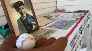 100yearold veteran prepares to throw pitch at Bisons game [upl. by Hemminger]