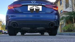 COLD START Infiniti Q50 30t MBRP 3quot Catback amp HKS Resonated Lower Downpipes [upl. by Reace]