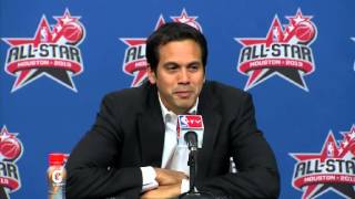 AllStar Postgame Erik Spoelstra  2013 NBA AllStar Game  Feb 17 2013 [upl. by Mcneil30]