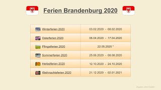 Ferien Brandenburg 2020 [upl. by Dahij]