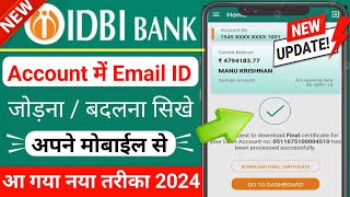 IDBI Bank me email id kaise register kare 2024 me  How to add email id in idbi bank ssmsmarttech [upl. by Murdocca]