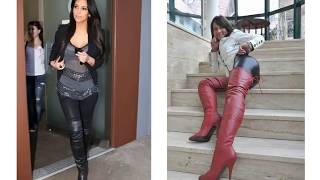 Leather Leggings with Knee High Boots [upl. by Lesko]