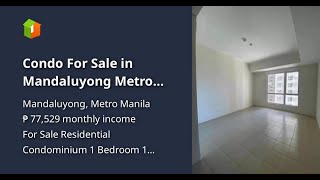 Condo For Sale in Mandaluyong Metro Manila Studio Unit Rent to Own [upl. by Peih177]