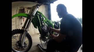 KX250 top and bottom end rebuild part 1 [upl. by Lovering]