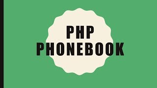 02 Phone Book using PHP Folder amp File And Also Database [upl. by Nama]