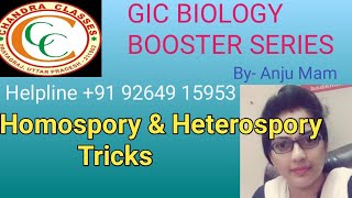 GIC BIOLOGY BOOSTER SERIES  PTERIDOPHYTES  TRICKS OF HOMOSPORY amp HETEROSPORY  BY ANJU MAM [upl. by Duile90]