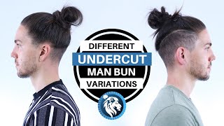 Different Undercut Man Bun Style Variations  Mens Long Hair [upl. by Htinnek]