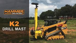 Skid Steer Drill Attachment  K2 Drill Mast [upl. by Hatch902]