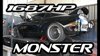 1687WHP MONSTER Supra BRUTAL Dyno Runs [upl. by Anaytat564]