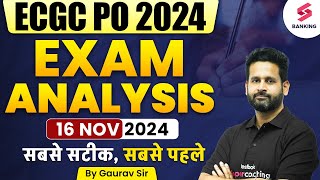 ECGC PO Exam Analysis 2024  ECGC PO 2024 Asked Questions  ECGC PO 2024 Papper Review By Gaurav Sir [upl. by Ennadroj]