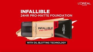 Infallible 24HR ProMatte Foundation Mattifies Like Powder Last Like Liquid Foundation [upl. by Relyks]