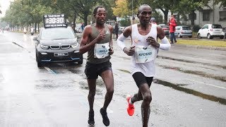 Eliud Kipchoge 2018 Berlin Marathon World Record  FloTrack Prediction [upl. by Marcelia]