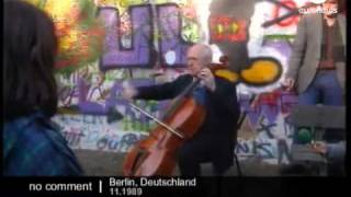 Rostropovich cello performance in front of the Berlin Wall [upl. by Charline]