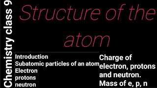 Structure of the atom CBSE Class 9 Chemistry chapter 4 [upl. by Acinor226]