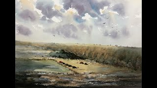 Colinsteedart Shingle Bank Salthouse Norfolk watercolour demonstration [upl. by Reuven]