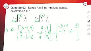 252  REVISÃO E CORREÇÃO  MATRIZES II  OPERAÇÕES COM MATRIZES [upl. by Steve]