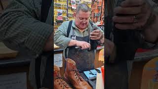 Trickers Stow Boot in for Repair Green Welt Stitching shorts bootrepair trickers boots boot [upl. by Cristiano707]