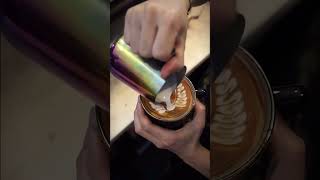 How to make latte art 2024 Barista 🌿🕊️shorts coffee latte barista status live love [upl. by Suolhcin673]