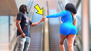 TOUCHING RANDOM STRANGERS ON THE ESCALATOR Atlanta Edition PART 6 [upl. by Lello]