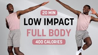 20 MIN LOW IMPACT FULL BODY HIIT WORKOUT  Burn 400 Calories  No Equipment  For Beginners [upl. by Nuahsar]