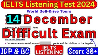 Very Hard Test 14 DECEMBER 2024 IELTS LISTENING TEST WITH ANSWERS  IELTS  IDP amp BC [upl. by Piper]