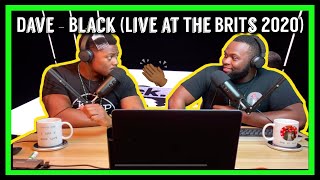 Dave  Black Live at The BRITs 2020 Brothers Reaction [upl. by Lareine]