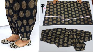 Very Easy Afghani Salwar Cutting and Stitching  Latest Salwar DesignTrendy Afghani palazzo Cutting [upl. by Byler]