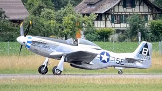 P51D Mustang  Takeoff Low pass and Landing HD [upl. by Joh]