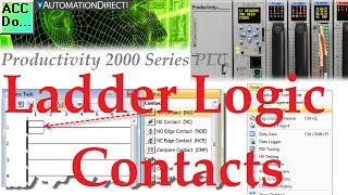 Productivity 2000 PLC Ladder Logic Contacts [upl. by Eitnom]