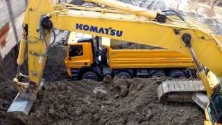 Komatsu PC 450LC and Tatra Phoenix with trailer [upl. by Yellek]