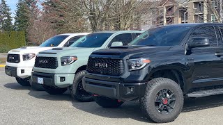 Which color is BEST on the Toyota Tundra TRD Pro Super White Lunar Rock or Midnight Black Metallic [upl. by Zuliram]