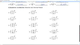 Quadrieren Teil 2  Quadrieren von Dezimalzahlen und Brüchen [upl. by Anderer361]