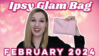 Ipsy Glam Bag  Unboxing amp TryOn  February 2024 [upl. by Yelah]