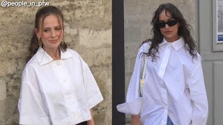 Pauline Chalamet amp Thalia Besson  Patou Spring Summer 2025 fashion show in Paris  27062024 [upl. by Allemat]