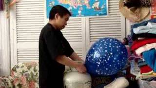 Inflating 16quot Blue Qualatex Stars Around Balloon with Helium [upl. by Ronaele]