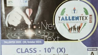 TALLENTEX 2025 Allen coaching class 10 please like and subscribe 🙏🙏🙏🙏🙏 [upl. by Sierra]