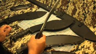 Gurkha kukri knives from Cold Steel Ontario and Pakistan [upl. by Ahsaeym]