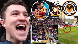 FINAL DAY PLAYOFF HEARTBREAK DESPITE DOMINANT WIN  Bradford City 41 Newport County Vlog [upl. by Daphie263]