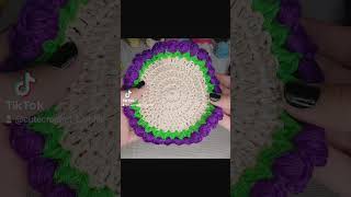 tutorial resumido del portavasos y bouquet de flores 🤩🫶 crochet crochettutorial crochetlove [upl. by Alebasi]