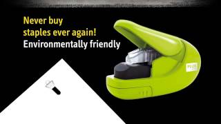 Staple Free Stapler by PLUS  Innovation at its best  no need for staples ever [upl. by Enelie]