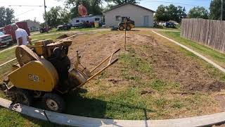 digging footings with trenching machine  building a detached garage part 1 [upl. by Acemaj]