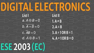 Match boolean relation with condition  ESE 2003 EC [upl. by Yrrok932]