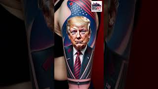 Donald Trump TATTOOS USA Election 2024 Trump Haris [upl. by Hulbig546]