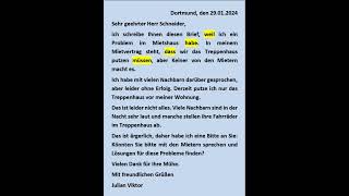 GAST DTZ B1 Briefe schreiben Prüfung B1 Neu 2024 dtz gastdtz gast briefschreiben Brief [upl. by Lawan]